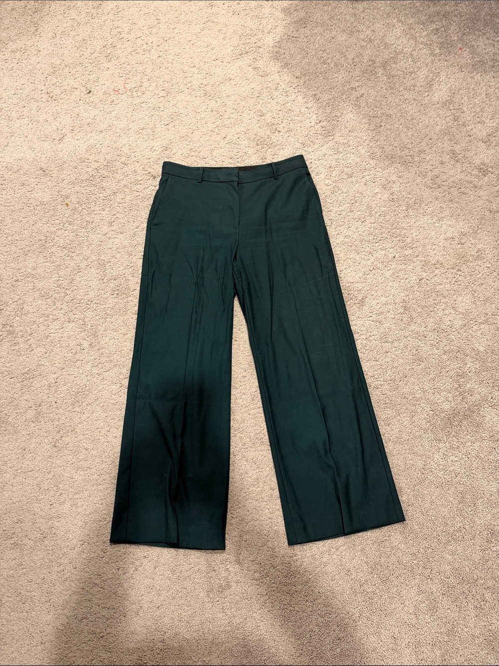 Ann Taylor Wide-Leg Trousers in Deep Green